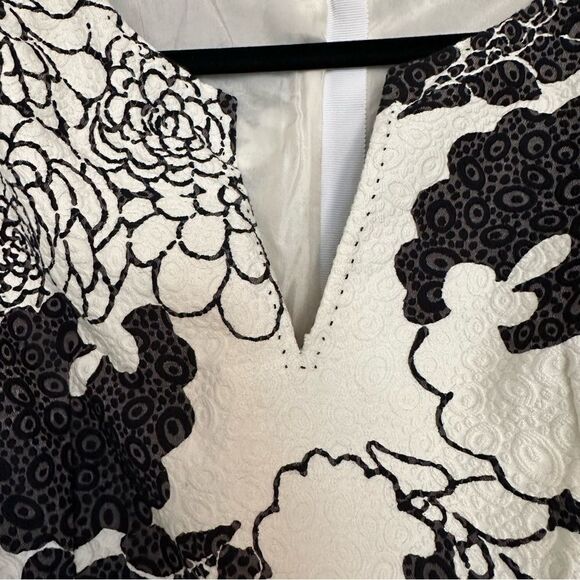 Peter Som Career Dress / Cocktail Dress in black and white print w/ beaded belt - Picture 8 of 15